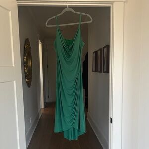 Elegant Green Draped Dress
